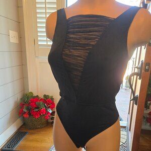 NWT Victoria’s Secret Very Sexy Mesh Plunge Body Suit Black Small